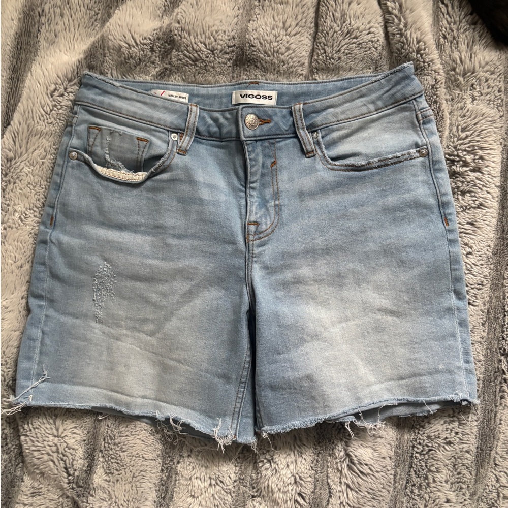 VIGOSS Light Wash Denim Cutoff Shorts